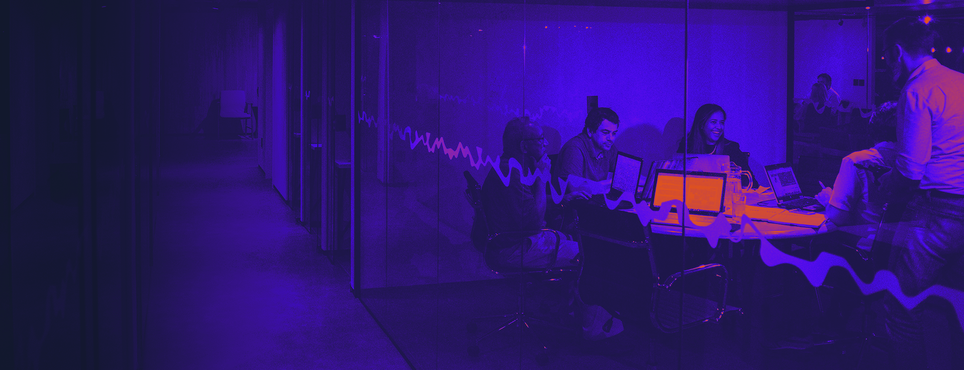 Friendly meeting at a trendy startup